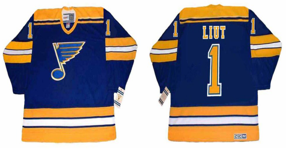 2019 Men St.Louis Blues 1 Liut blue CCM NHL jerseys